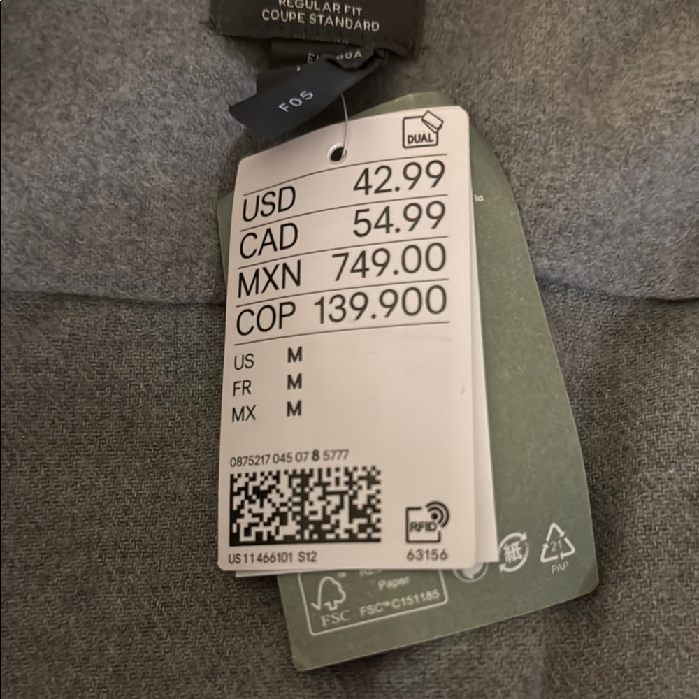 Gray H&M Men's light jacket/shirt - Picture 3 of 4